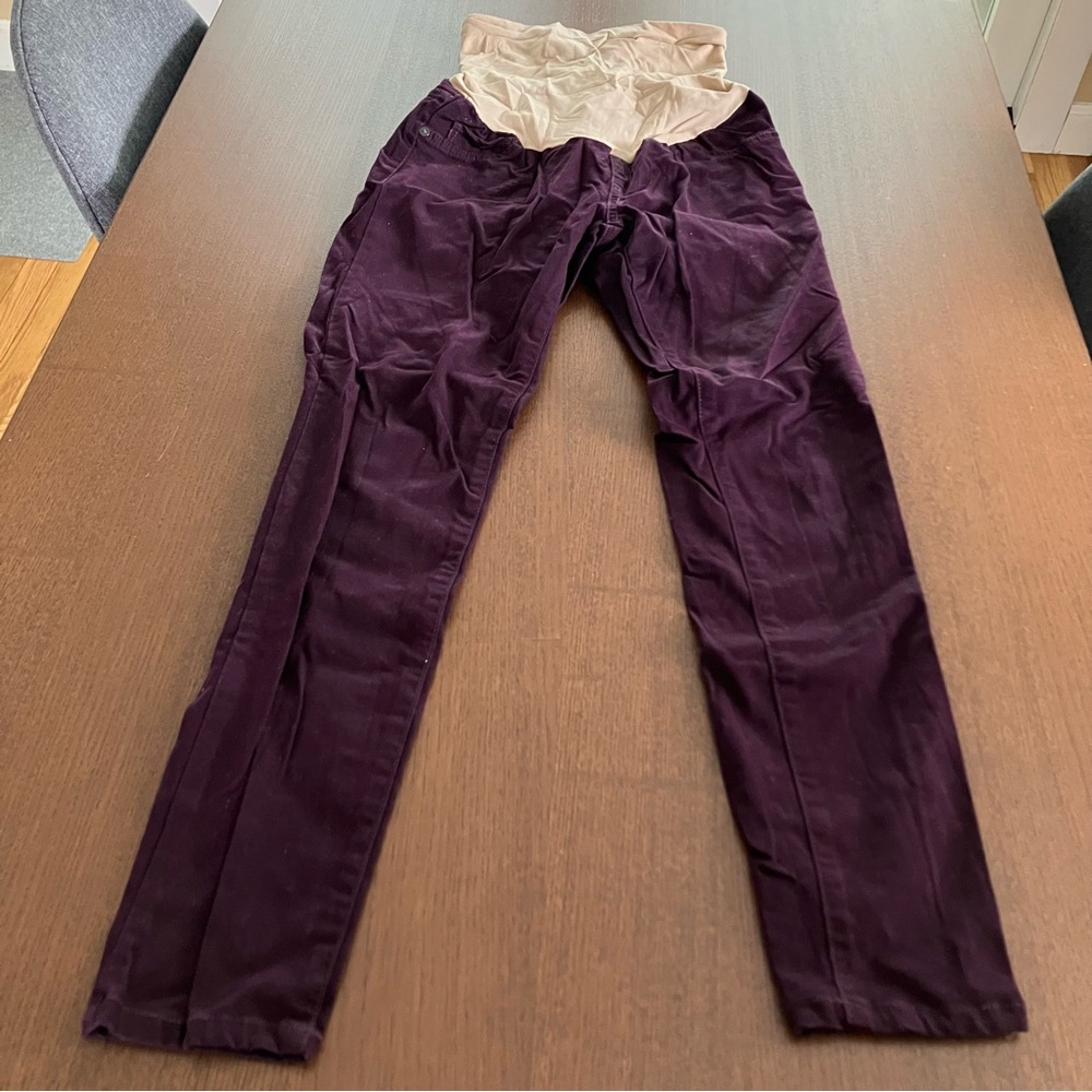 Maternity Luxe Essentials Apparel Purple Straight Leg Pants